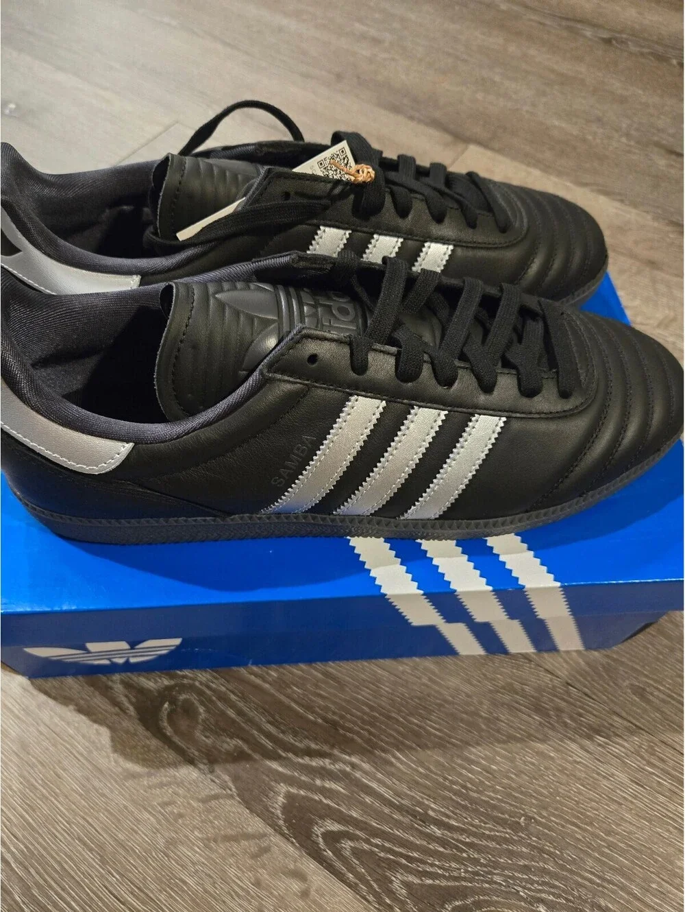 adidas Samba JP Black Silver Metallic Gum HQ9241 Men's 12 New Box